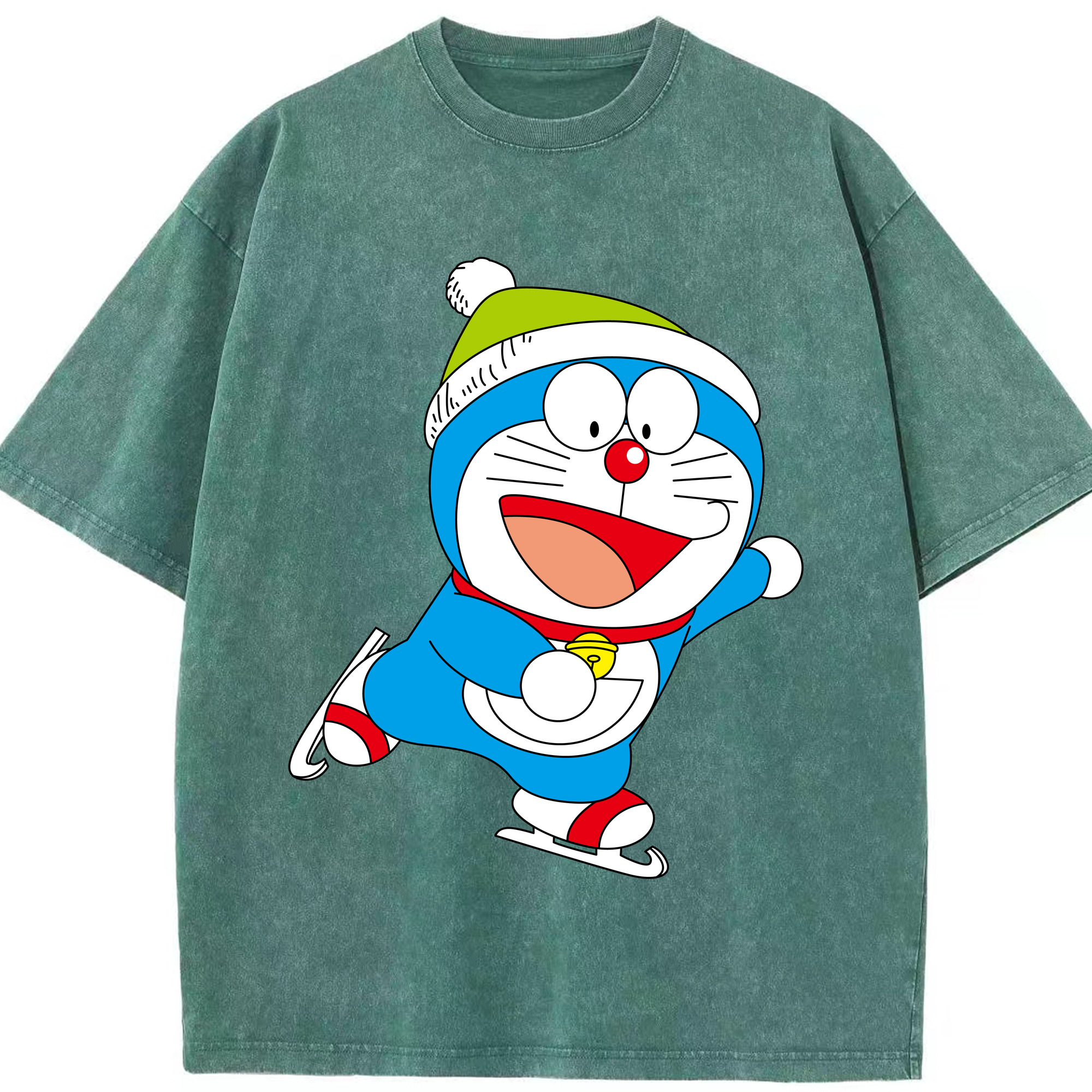 （画像用） ドラえもん Doraemon 綿100% ヴィンテージ風 半袖Tシャツ（フロントプリント）